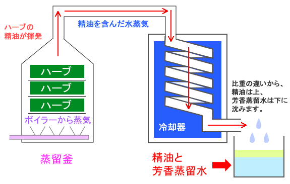 水蒸気蒸留法