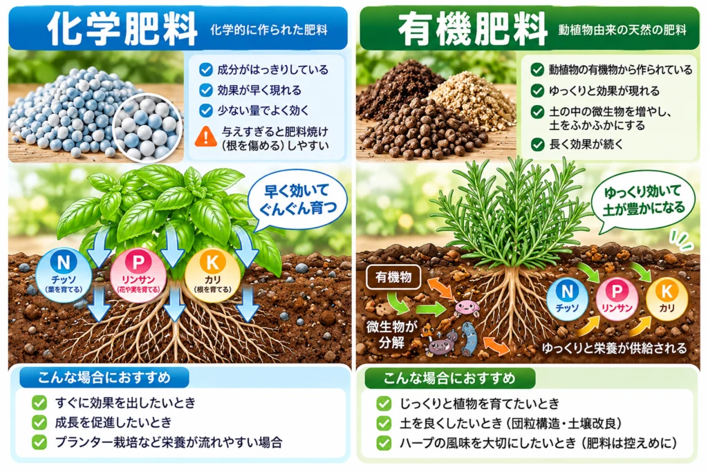 化学肥料と有機肥料の違いとは