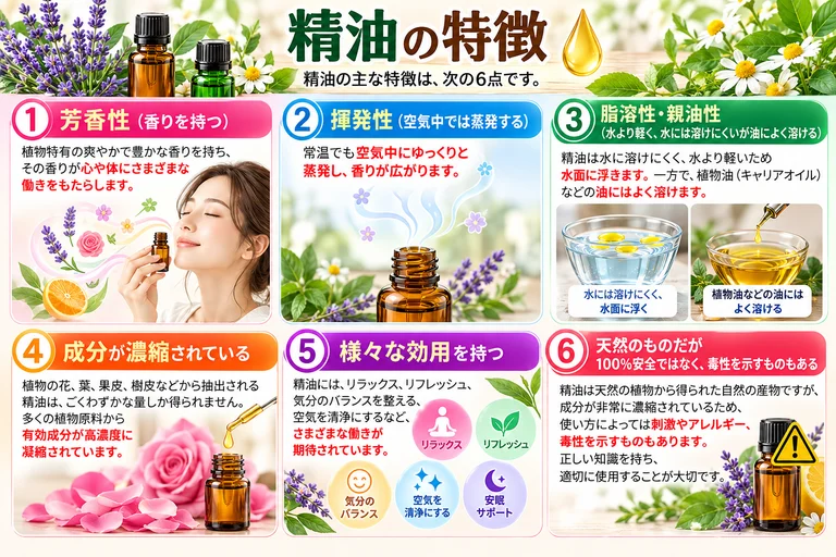 精油の特徴（6つのポイント）