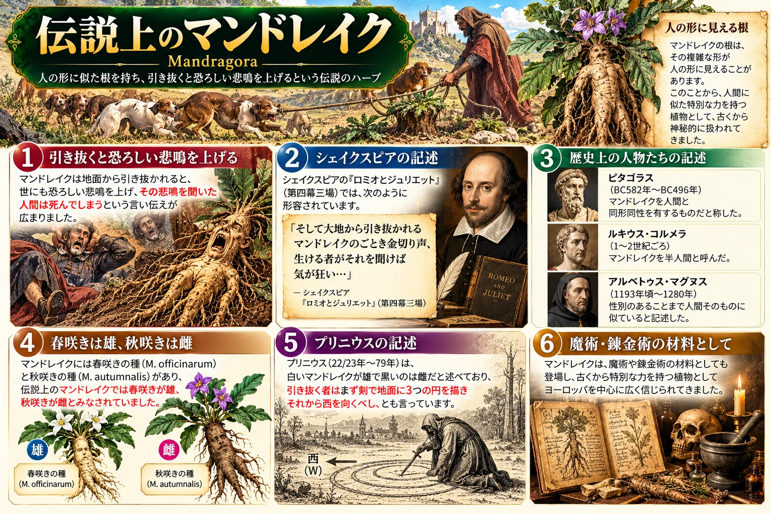 マンドラゴラ（マンドレイク）とは？実在する植物と叫び声の伝説