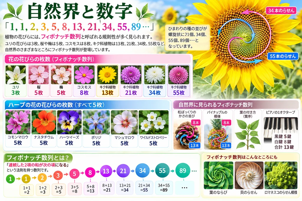 フィボナッチ数列と植物