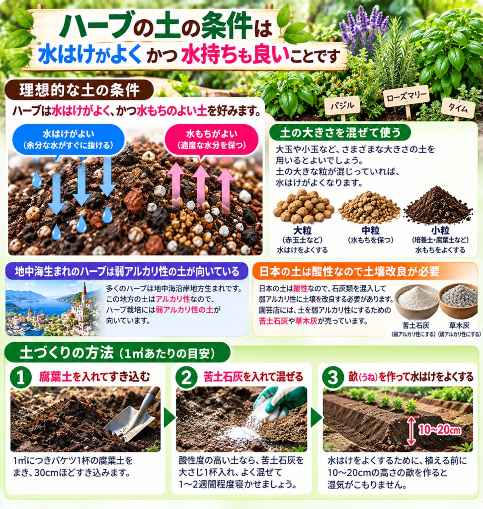 ハーブに適した土の条件