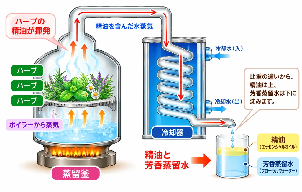 水蒸気蒸留法