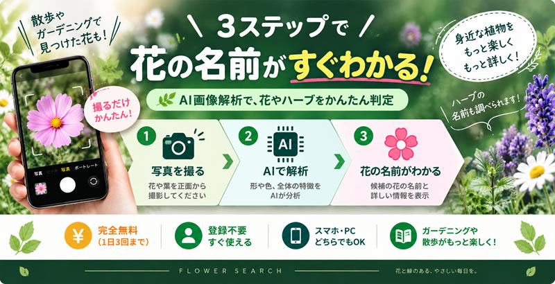 花サーチはたった3ステップで使える