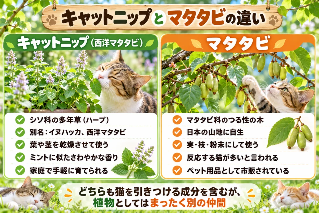 キャットニップとマタタビの違い