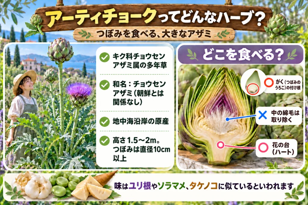 アーティチョークとは?食べられる大きなつぼみの特徴