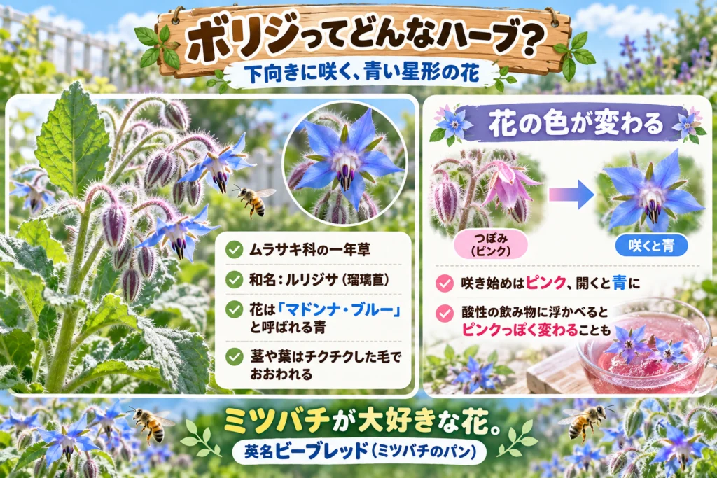ボリジとは?青い星形の花の特徴