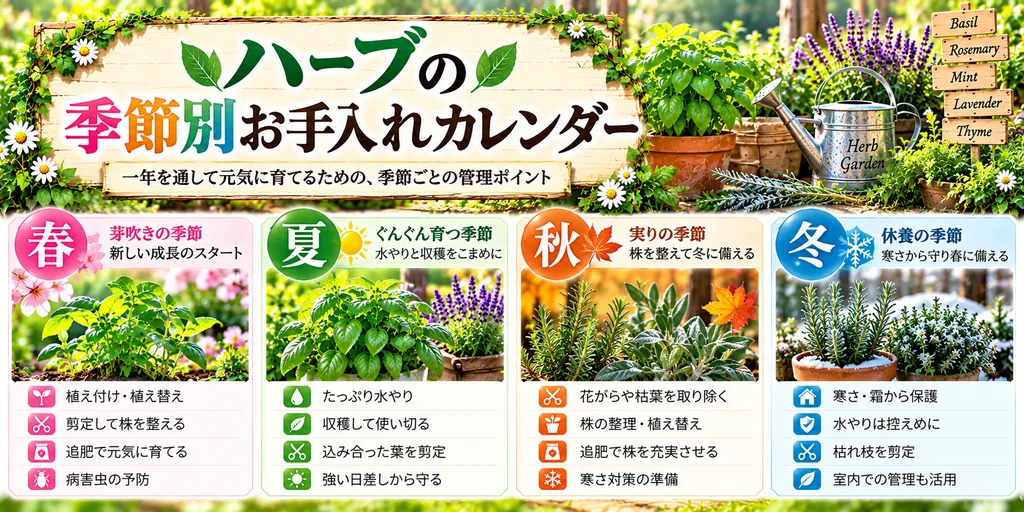 ハーブの季節別お手入れカレンダー