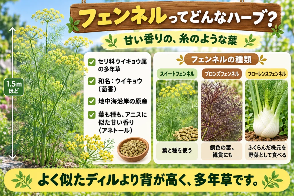 フェンネル(ウイキョウ)とは?ディルとの違いと種類