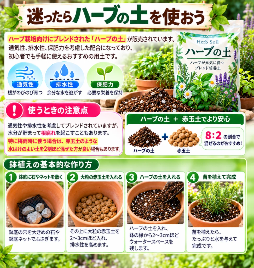ハーブ用の土の配合例