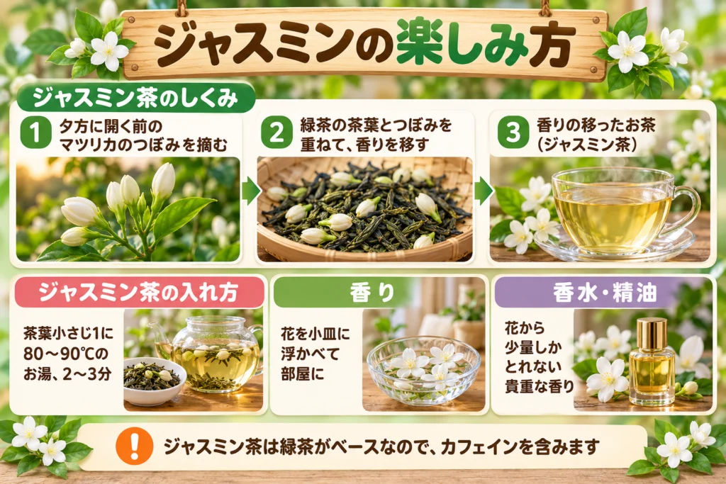 ジャスミンの使い方(ジャスミン茶・香り)