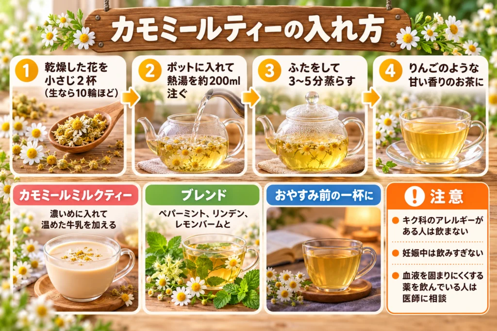 カモミールティーの入れ方とミルクティー