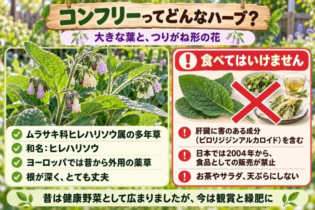 コンフリーとは?特徴と食べてはいけない理由