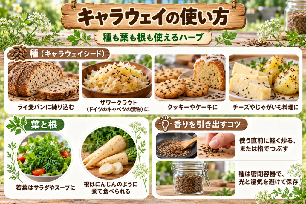キャラウェイシードの使い方（パン・ザワークラウト・料理）