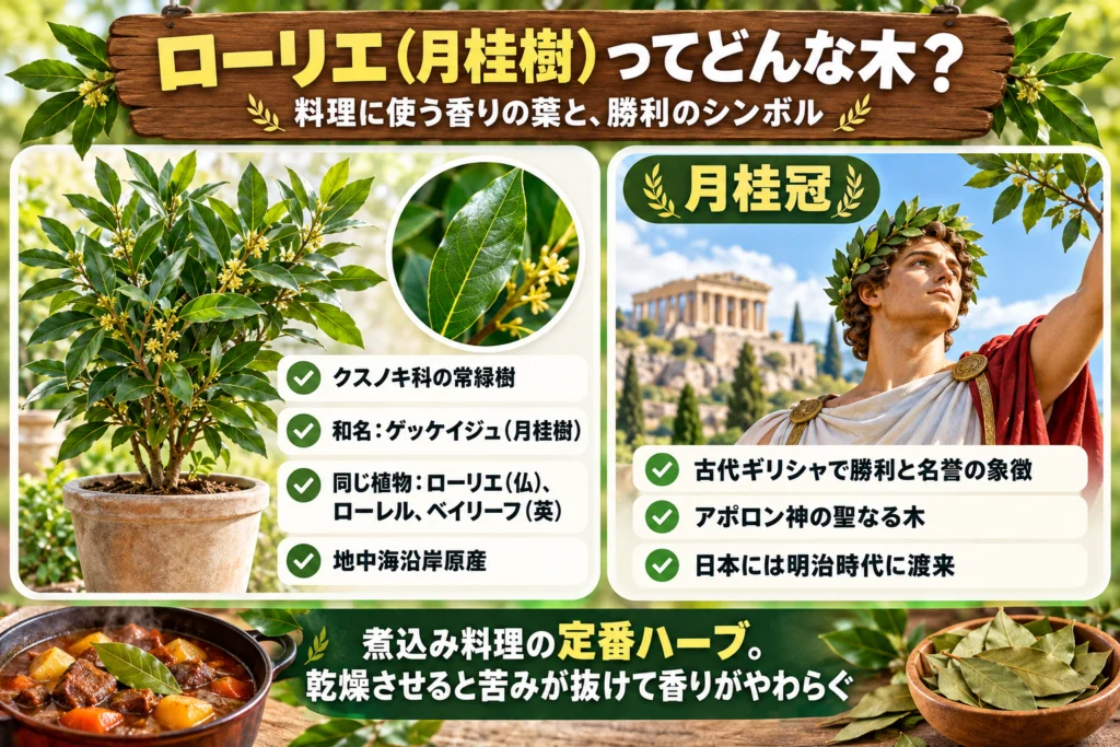 ローリエ（月桂樹）とは？名前と月桂冠の由来
