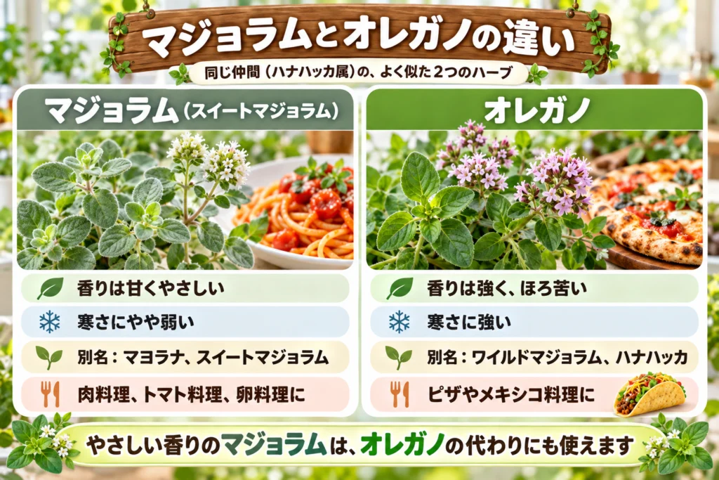 マジョラムとオレガノの違い
