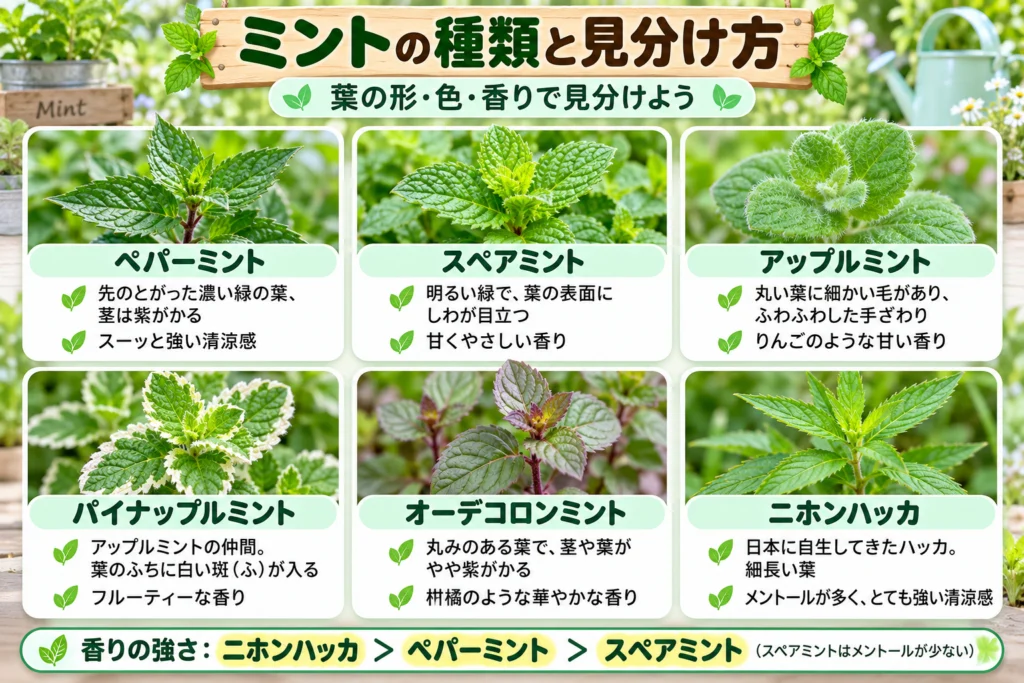 ミントの種類と見分け方