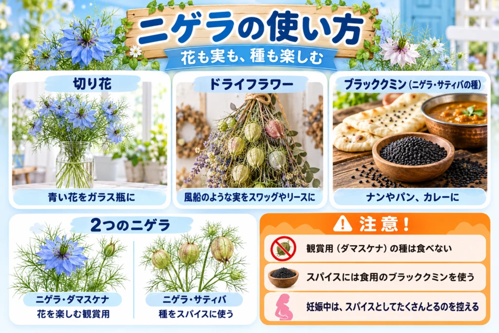 ニゲラの使い方（切り花・ドライフラワー・ブラッククミン）