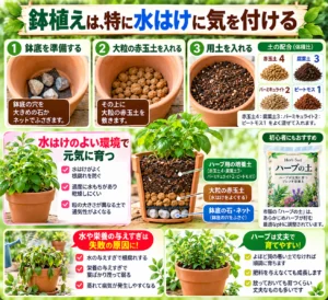 鉢植えは水はけに気を付ける