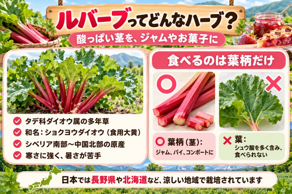 ルバーブとは?食べられる茎と毒のある葉