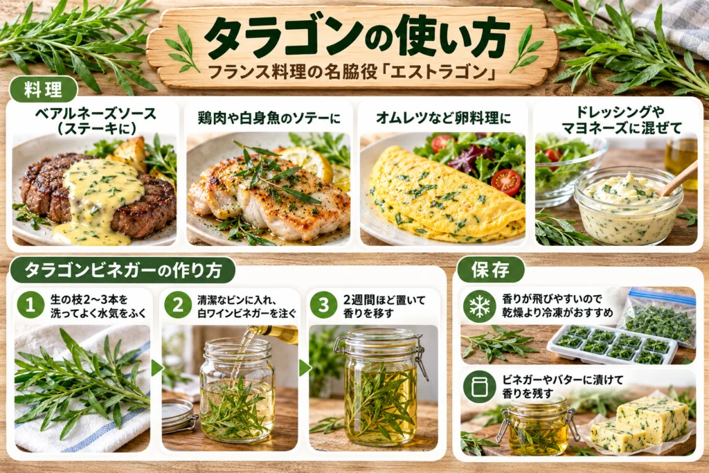 タラゴンの使い方（料理・タラゴンビネガー）
