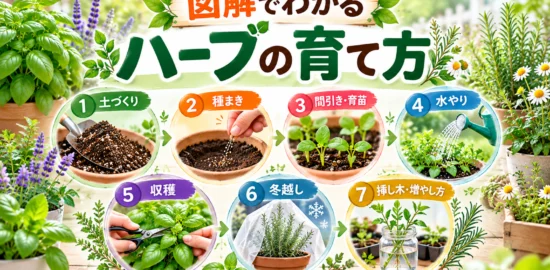 図解でわかるハーブの育て方のタイトル画像